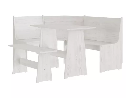 Ensemble à manger REINE 3 pcs blanc bois de pin massif