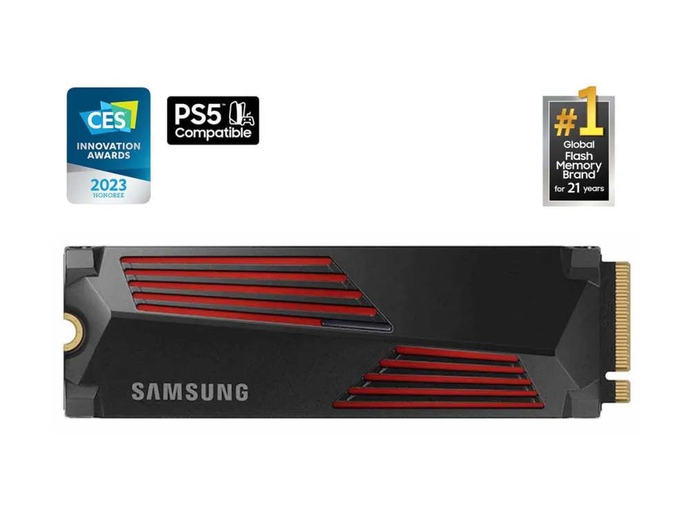 Samsung 990 PRO MZ-V9P2T0CW - SSD - krypteret - 2 TB - intern - M.2 2280 - PCIe 4.0 x4 (NVMe) - 256-bit AES - TCG Opal Encryption 2.0 - integreret kølelegeme