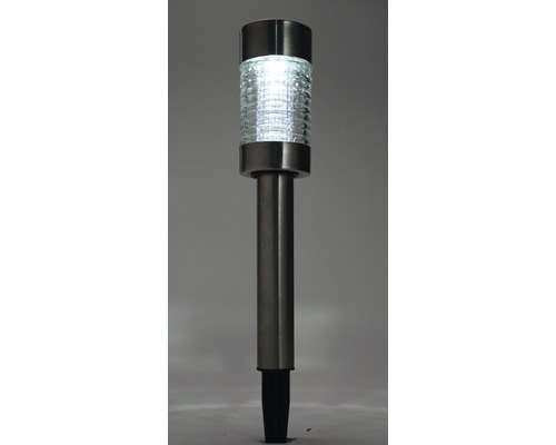 LED-zonnepadverlichting IP44 met grondpen, kleur roestvrij staal, HxØ 430x62 mm