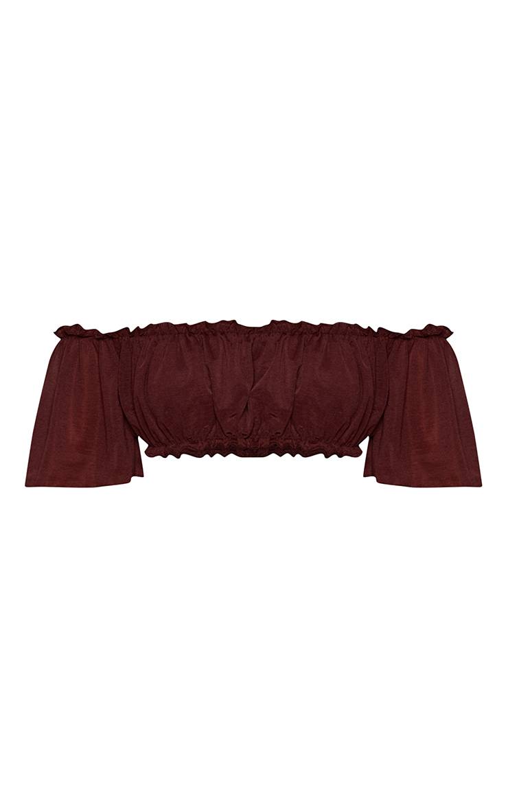 Chocolat Brassière Bardot En Mousseline Stretch