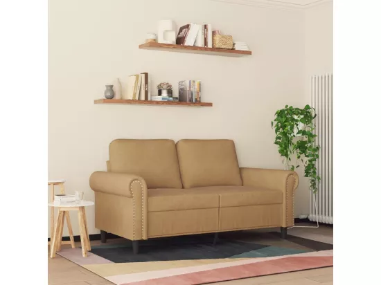 Canapé à 2 places Marron 120 cm Velours