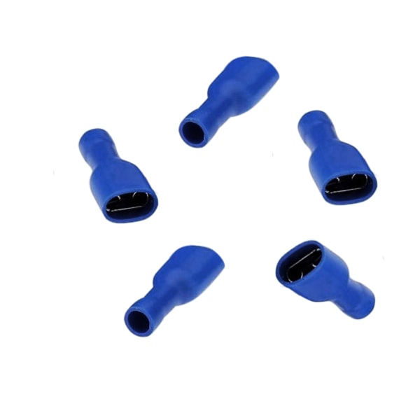 Cosses plates femelles isolées bleues de 6,3mm2