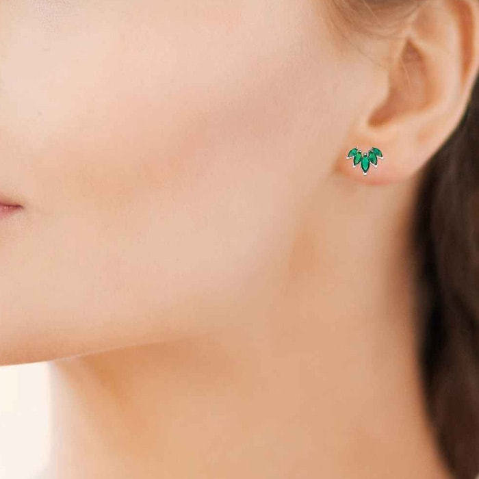 Boucles d'oreilles - Argent 925/1000 rhodié & oxyde de zirconium