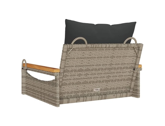 VIDAXL - Balancelle avec coussins gris 63x62x40 cm résine tressée