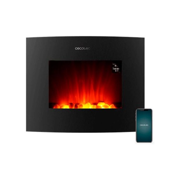 Cecotec Lareira Elétrica Ready Warm 2650 Curved Flames Connected Black 1000 - 2000W