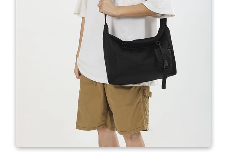 HOVERUP - Set: effen nylon crossbodytas + etui (verschillende ontwerpen)