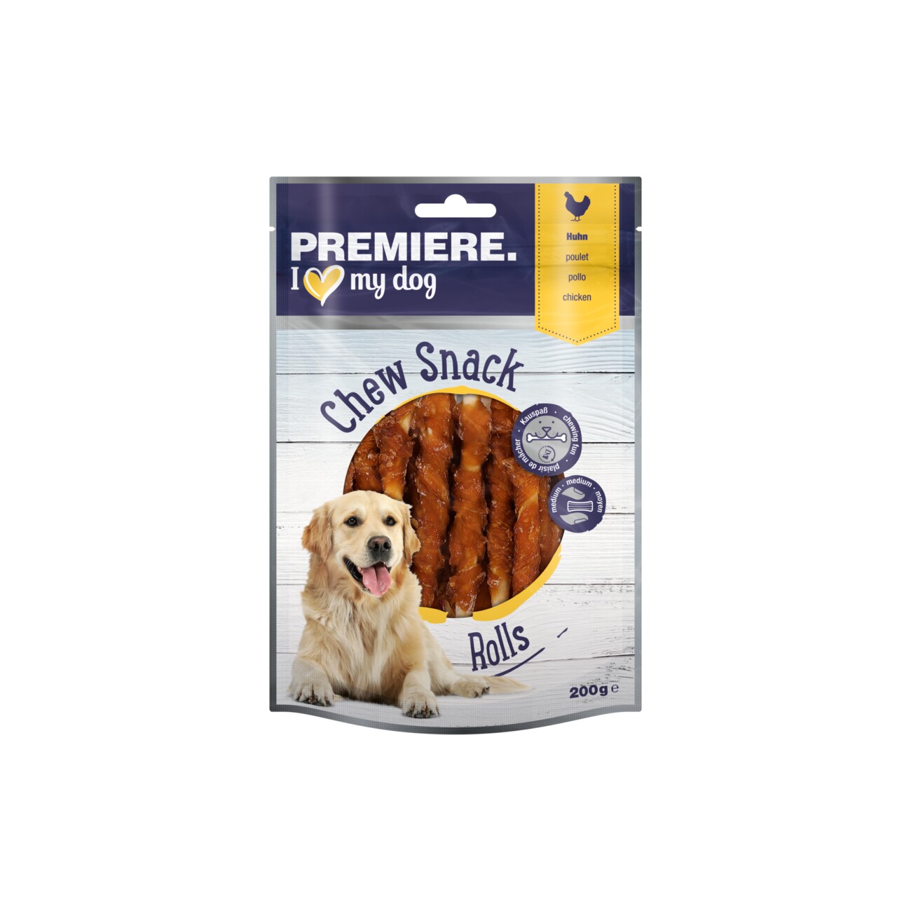 PREMIERE Chew Snack Kaustangen Rolls Huhn 200g