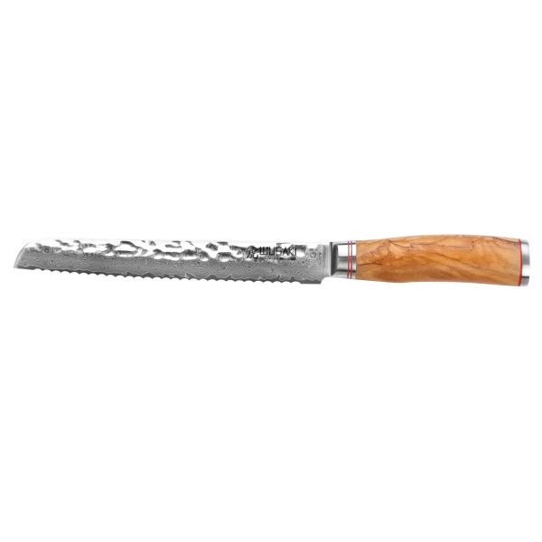 Couteau pour pains damas 10Cr Wusaki 20cm avec dents Wusaki