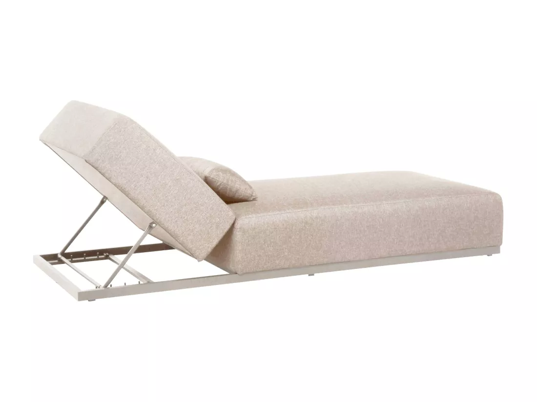 Bain de soleil avec coussin inclinable 5 positions beige - Havana