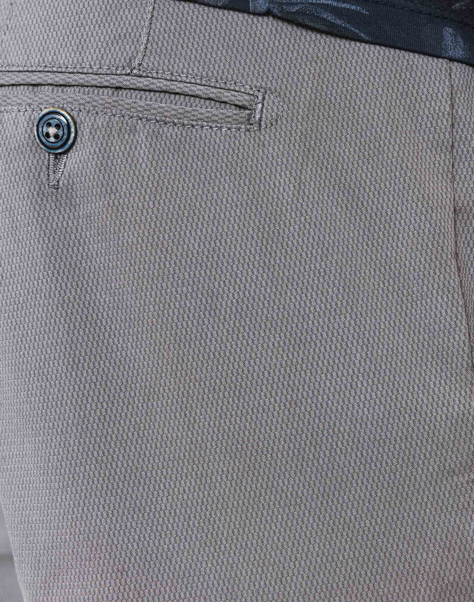 Chino fantaisie gris moyen