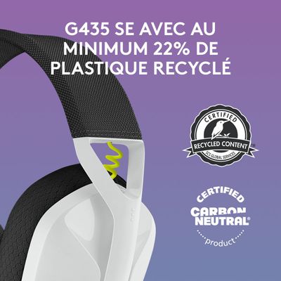 Logitech G435 SE +G305 SE - pack gaming casque + souris Lightspeed sans fil - blanc et noir
