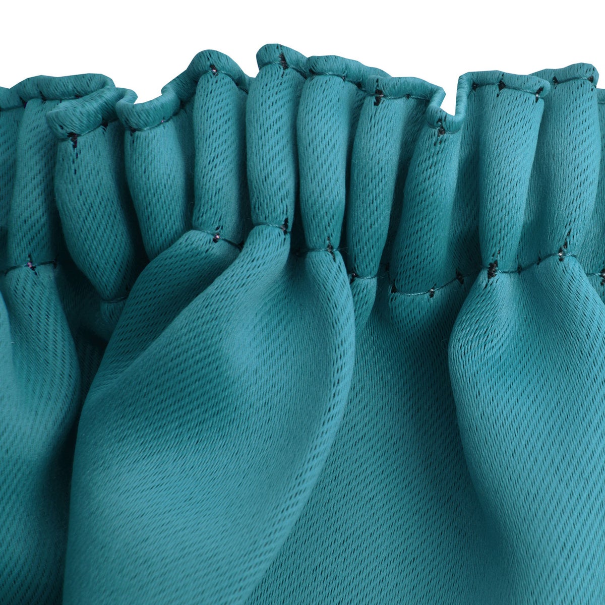 Beautissu Amelie BK gordijn met gerimpeld band 140x245cm turquoise (set van 2)