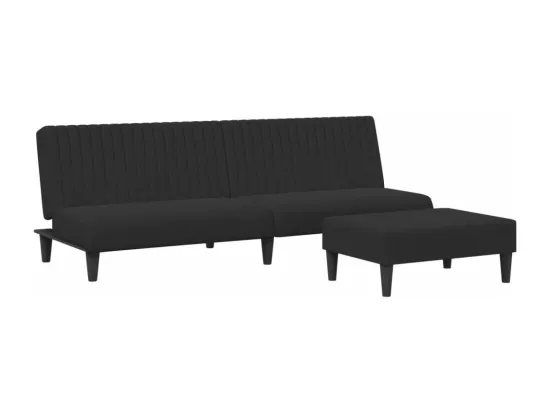 Ensemble de canapés 2 pcs noir velours