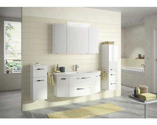 Jungborn spiegelkast VENTITRE 120 x 17 x 70,3 cm wit hoogglans 3-deurs J850.091250