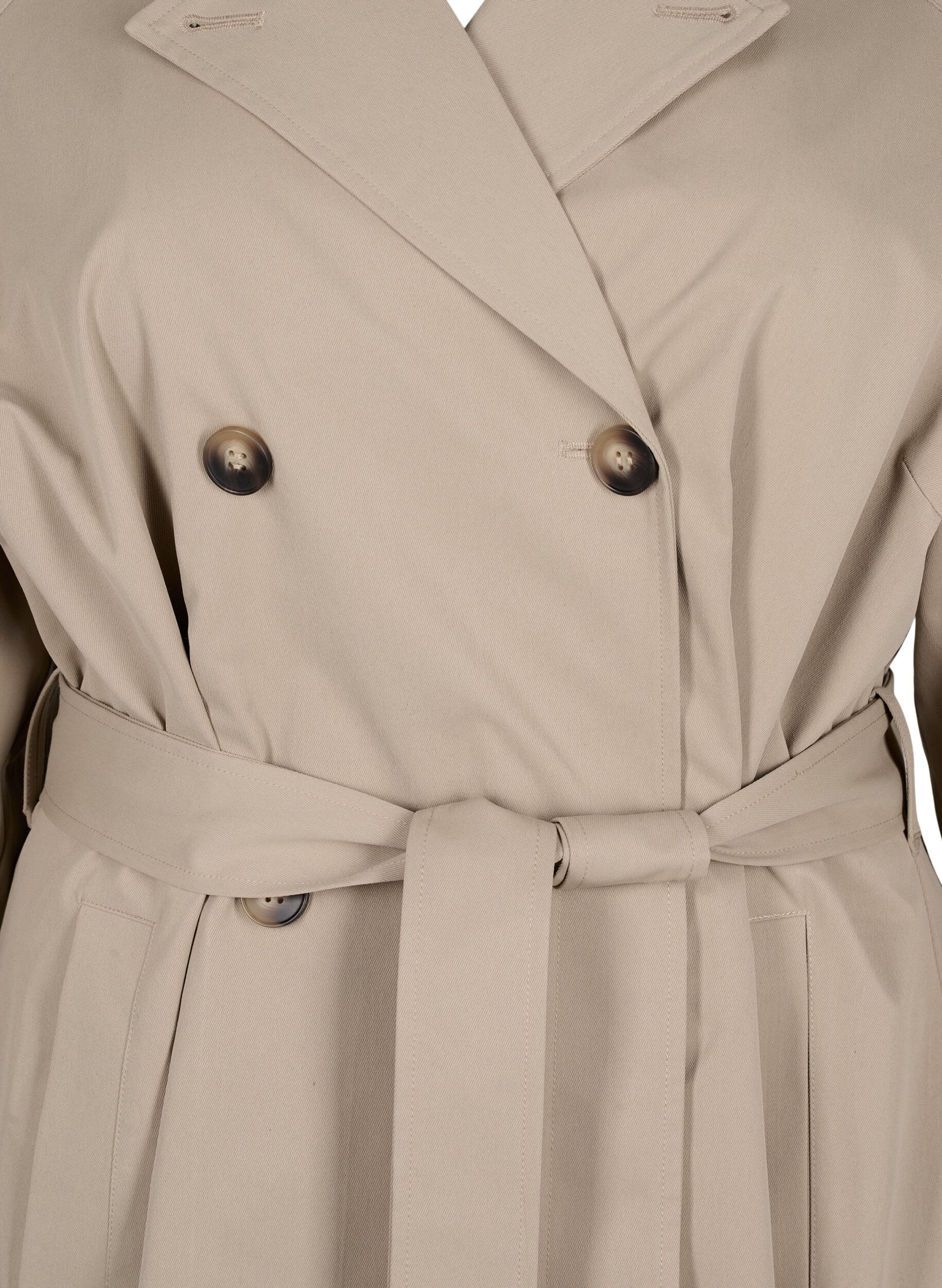 Klassisk lang trenchcoat med bælte