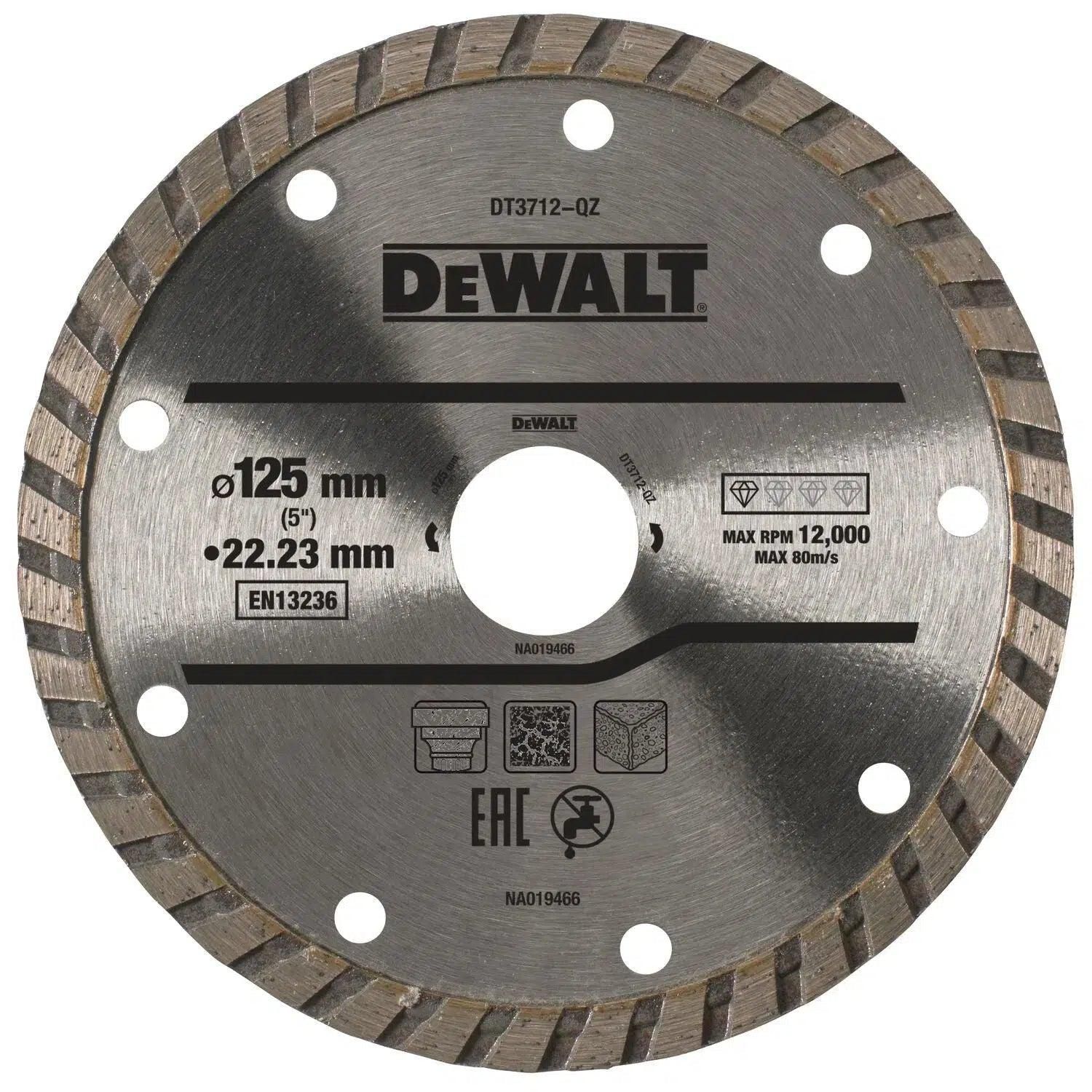 DeWALT DT3712 Diamantschijf Turbo 125x22,23mm