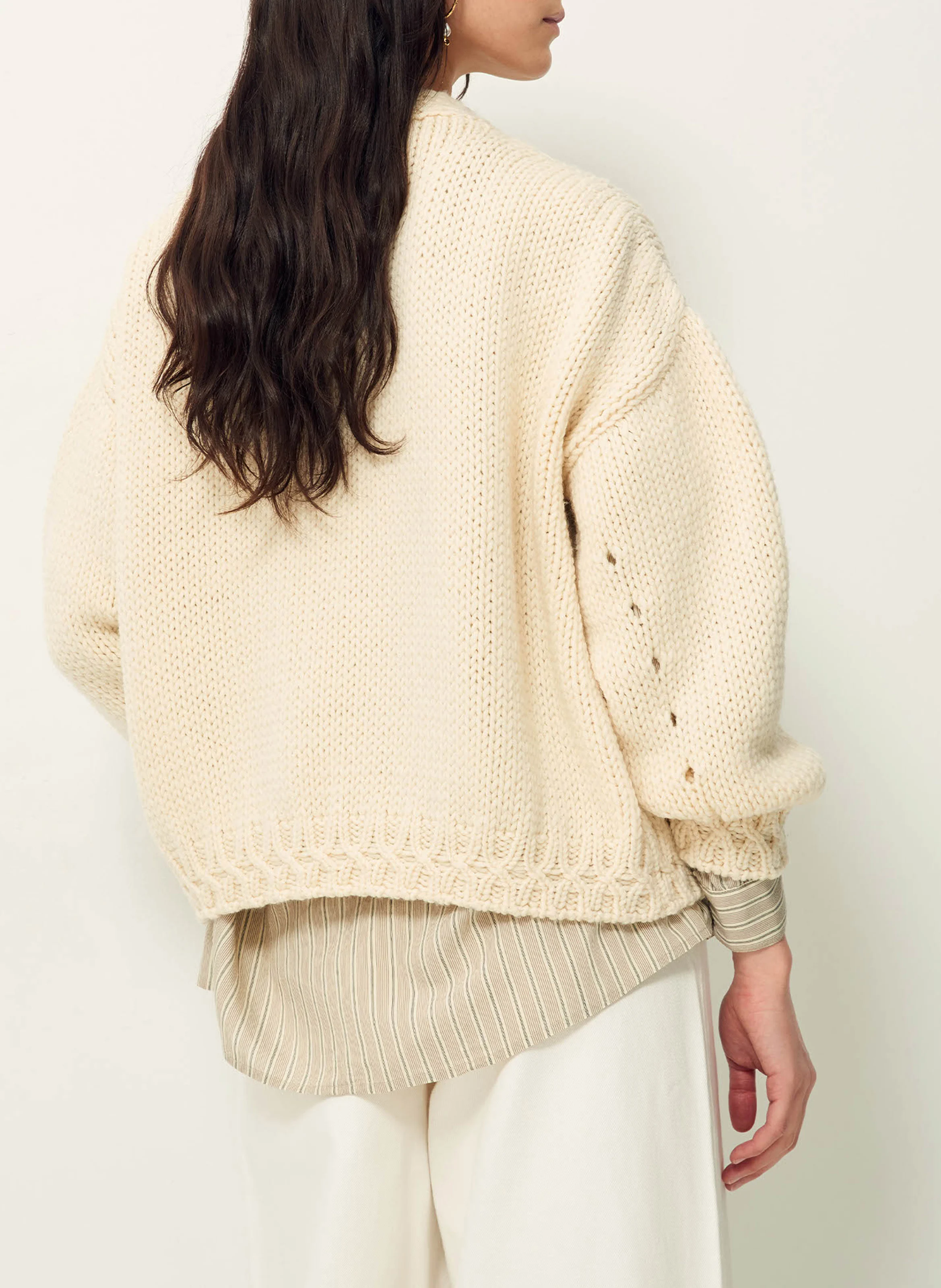 PONFERRADA - Cardigan oversize en laine mélangée | Beige
