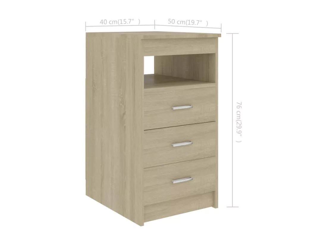 Armoire à tiroirs Chêne sonoma 40x50x76 cm Bois d'ingénierie