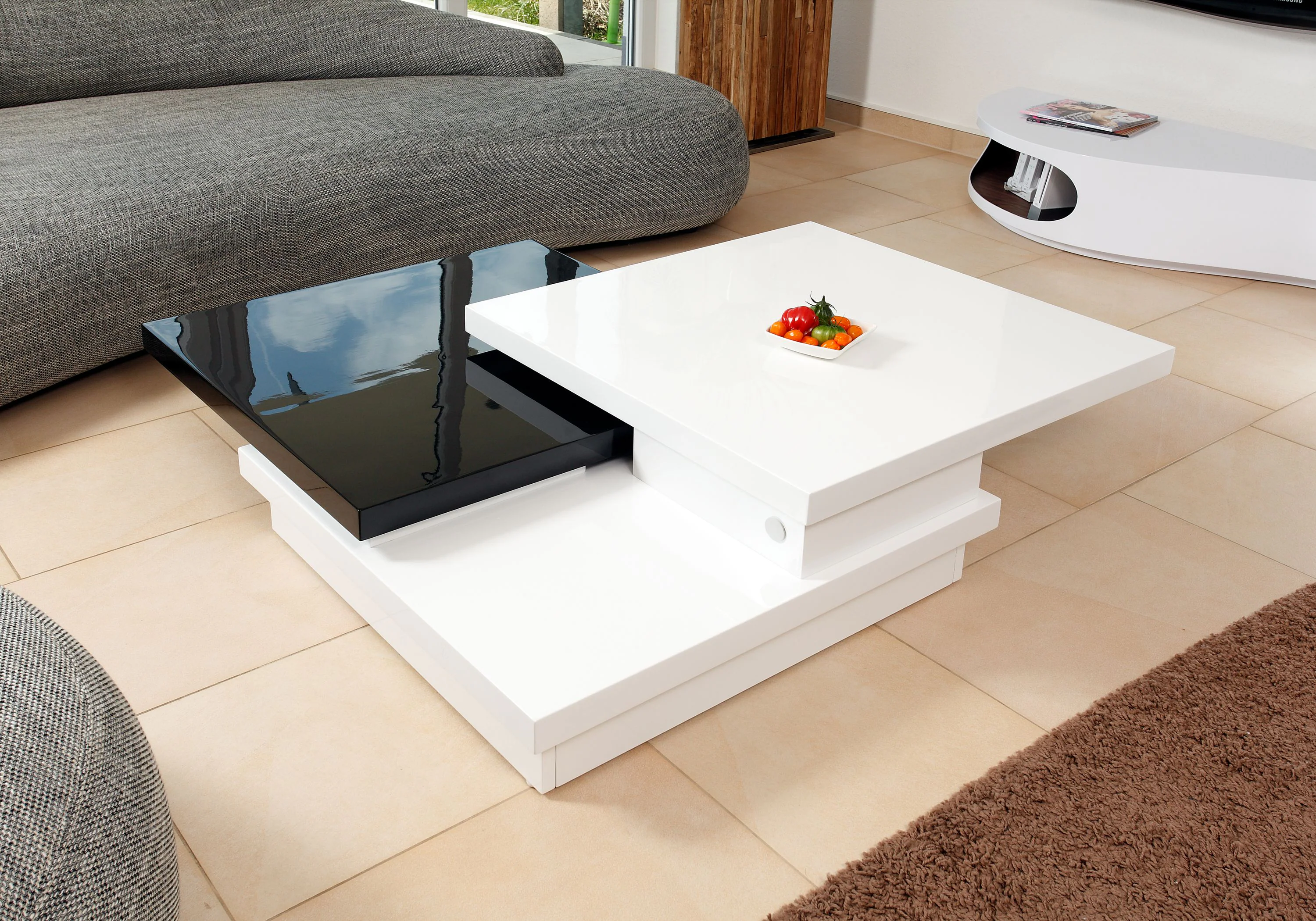 Couchtisch 120x80 hochglanz Beistelltisch Sofatisch Wohnzimmertisch Tisch weiß
