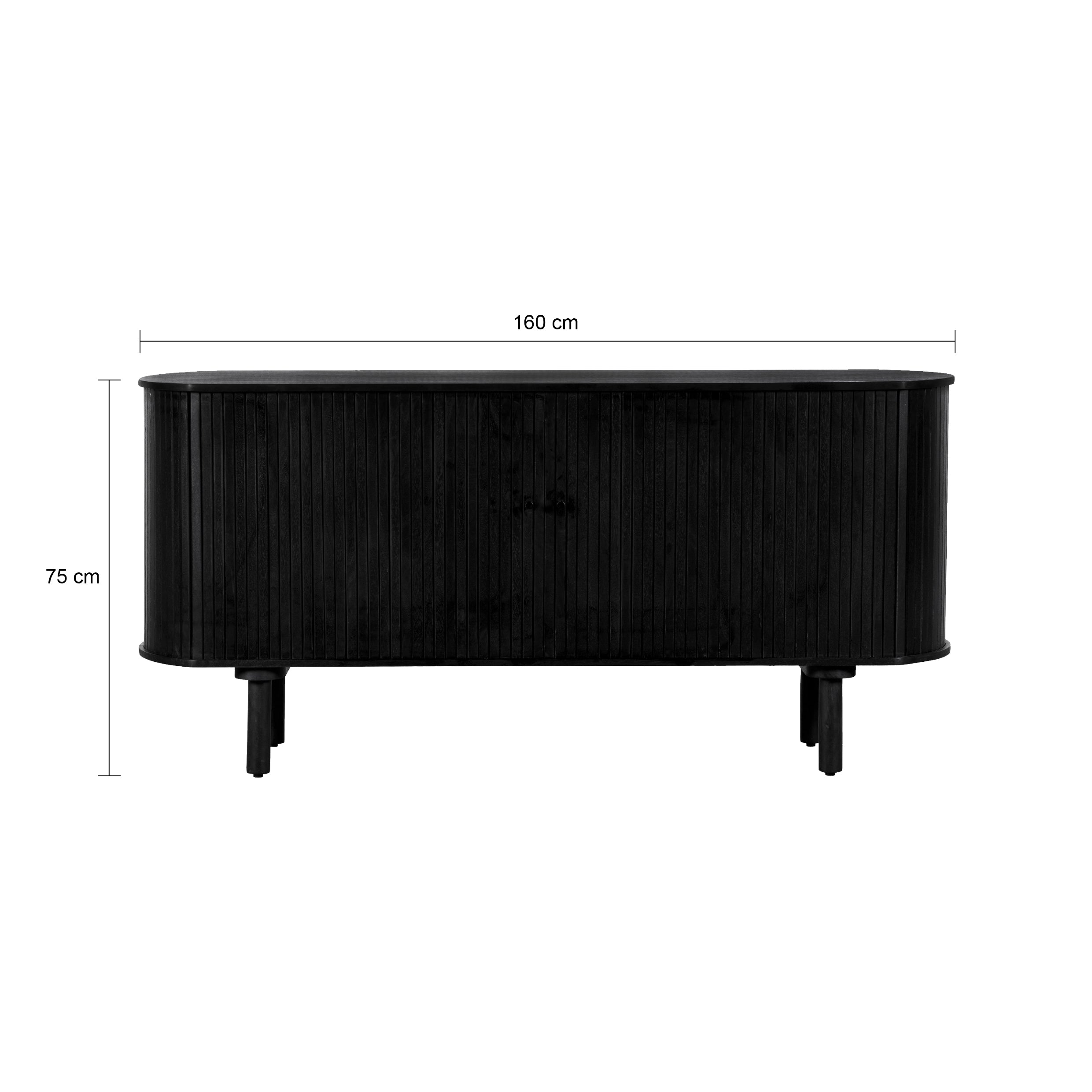 Lewis & Loft Dressoir Livia - FSCÂ® mangohout - 160 cm - Zwart
