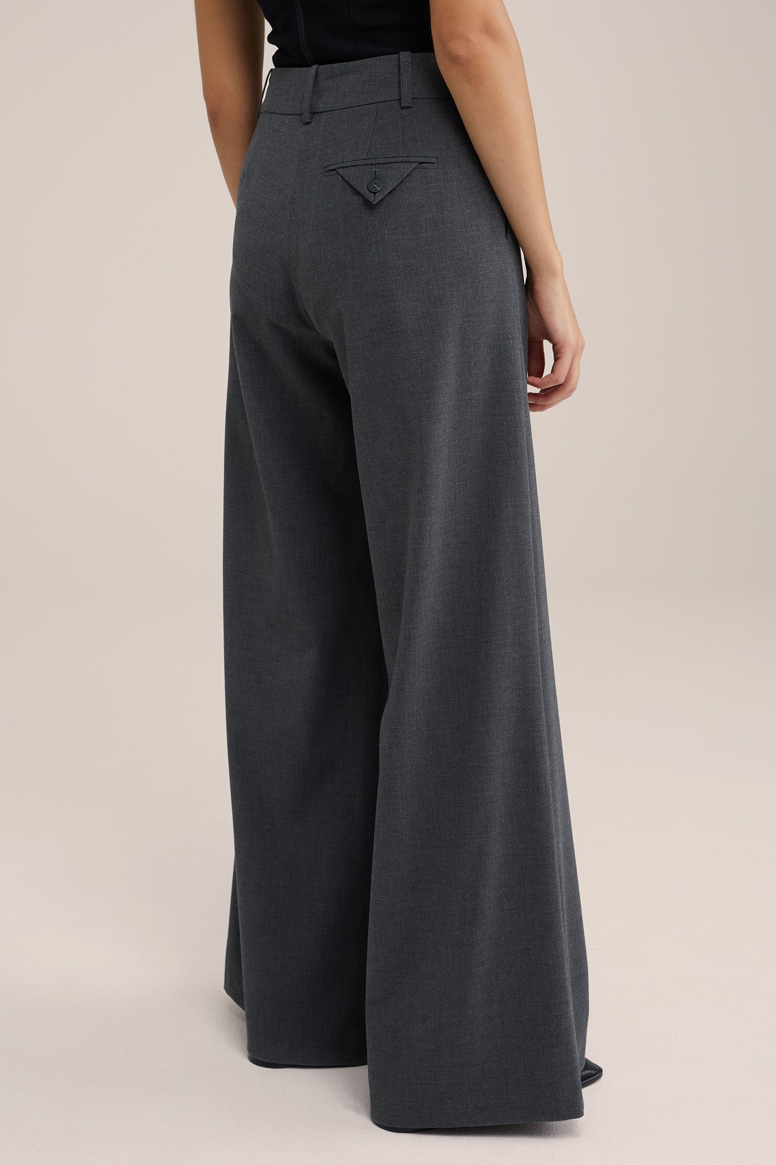 wide leg pantalon WE Studio Donkergrijs