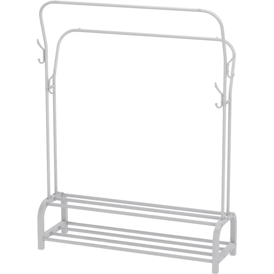O'DADDY Kledingrek met Dubbel Schoenenrek - Wit - 110x33x(137-157) cm