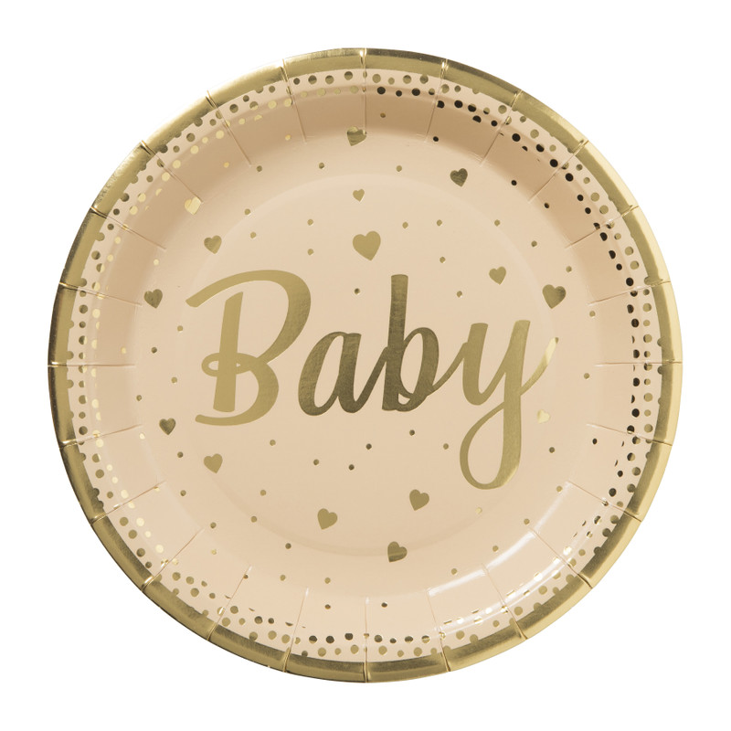 Bord baby - goudkleurig - set van 8