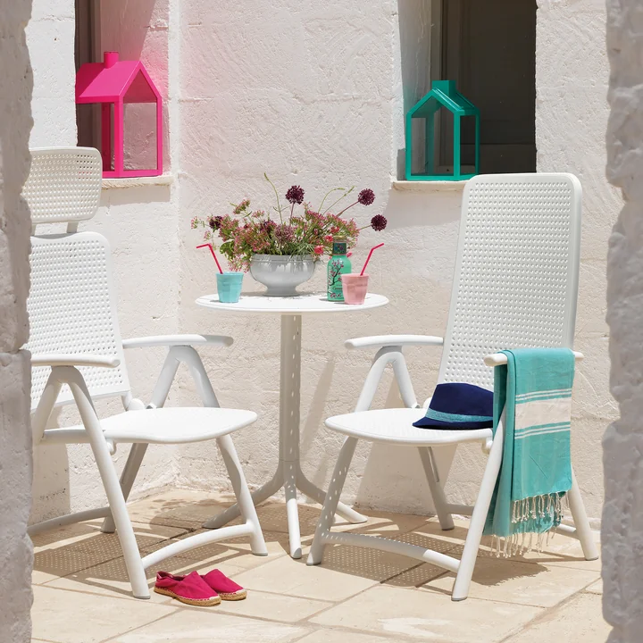 Nardi - Darsena Relax Klappsessel (2x)   Step Tisch, bianco