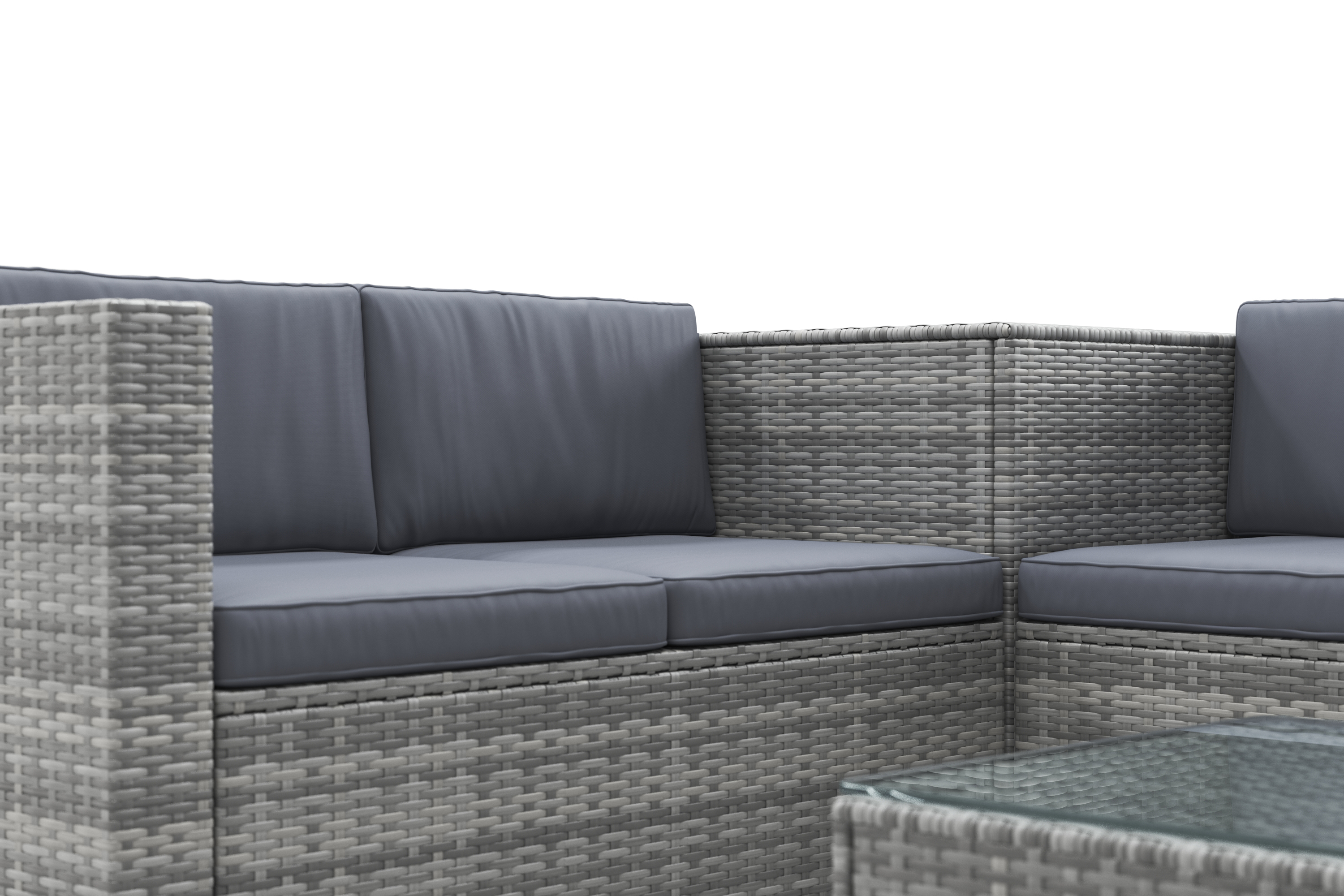 Rattanlounge SAN MARINO grau/anthrazit