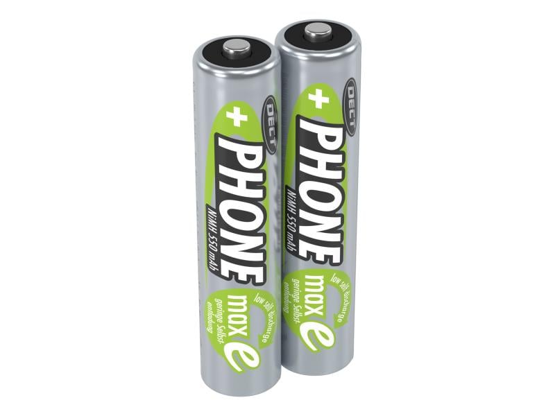 Ansmann Akku Phone NiMH AAA für DECT-Phones 550 mAh, 2 Stüc AAA-Akkus im 2er-Pack
