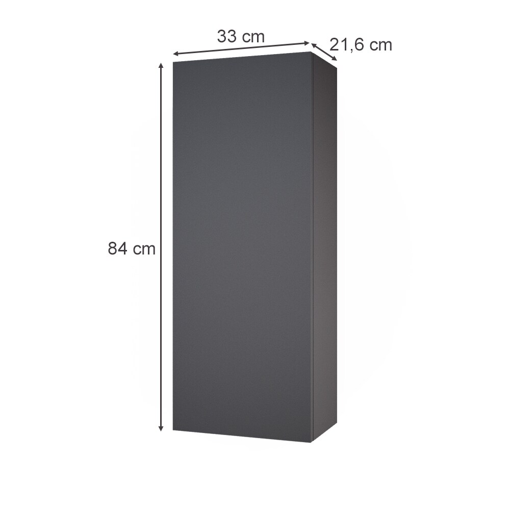 Vicco Hängeschrank Badschrank Badezimmerschrank Gloria Anthrazit 33 x 84 cm modern Badezimmer Tür 3 Fächer