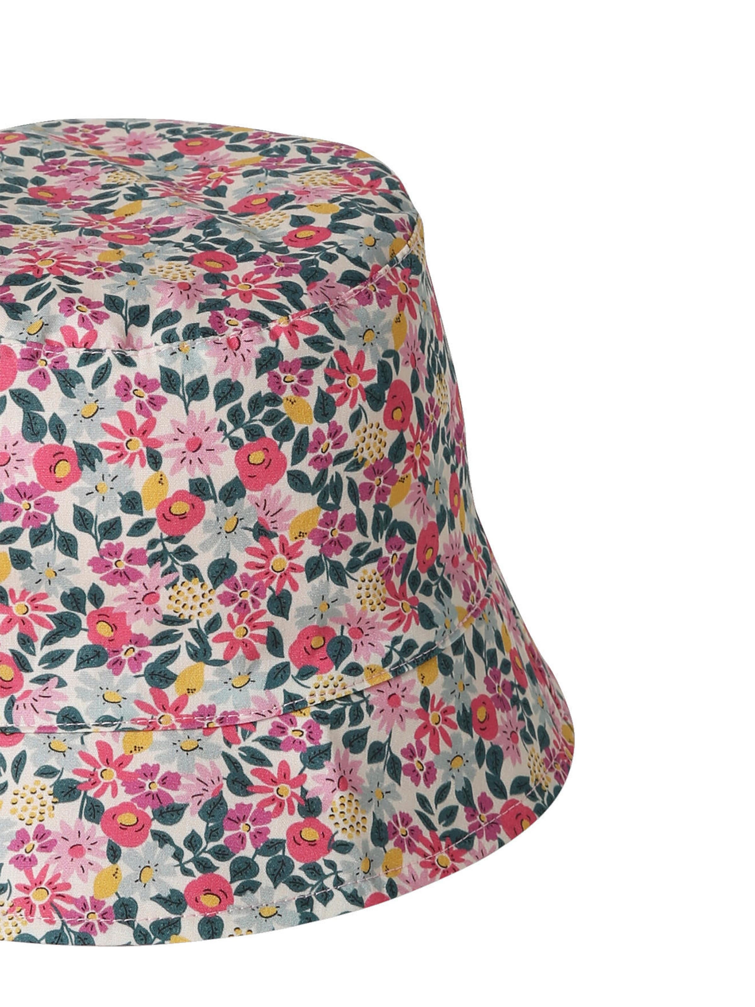 Vertbaudet Wendbarer Mädchen Sonnenhut mit Blumenmuster bonbon rosa