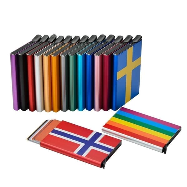 Korthållare med RFID-skydd . Pop-up
