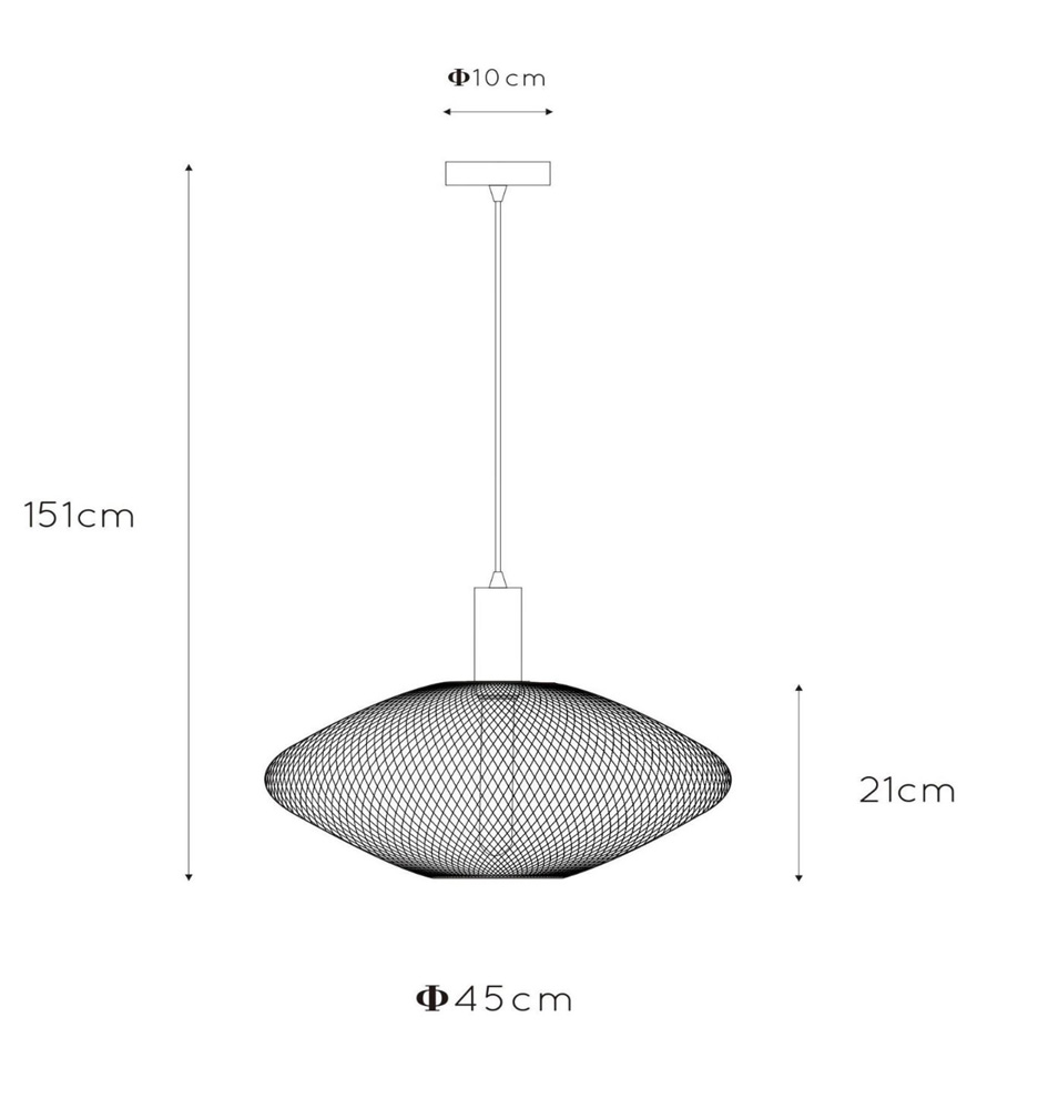 Lucide Mesh hanglamp 45cm 1x E27 zwart