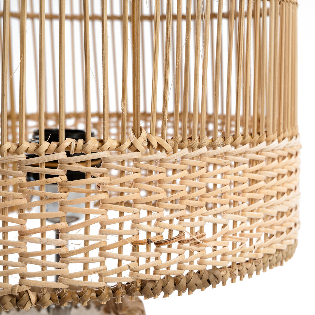 Bazar Bizar Lampe à poser Kiska blanc/naturel - 29x29x57 cm