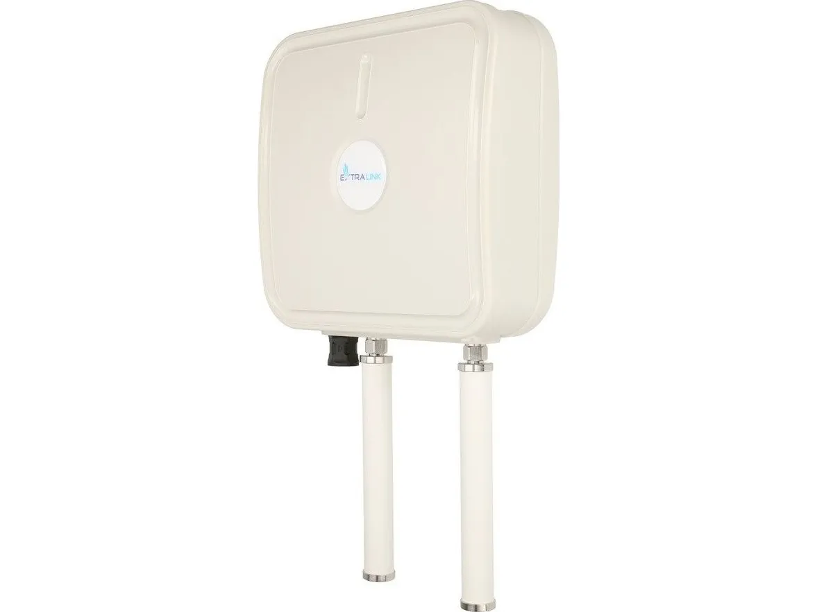 Extralink ELTEBOX 950 OUTDOOR OMNI WIFI 2,4GHZ HOTSPOT WITH LTE ROUTER RUT950, DIRECTIONAL LTE ANTENNA  OMNI 2,4GHZ ANTENNA FOR WIFI, Wi-Fi 5 (802.11ac), Dual-band (2,4 GHz / 5 GHz), Ethernet LAN, 3G, Sort, Grå, Bordplade router