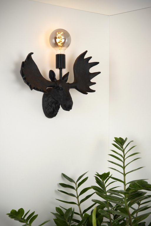Lucide Moose wandlamp zwart
