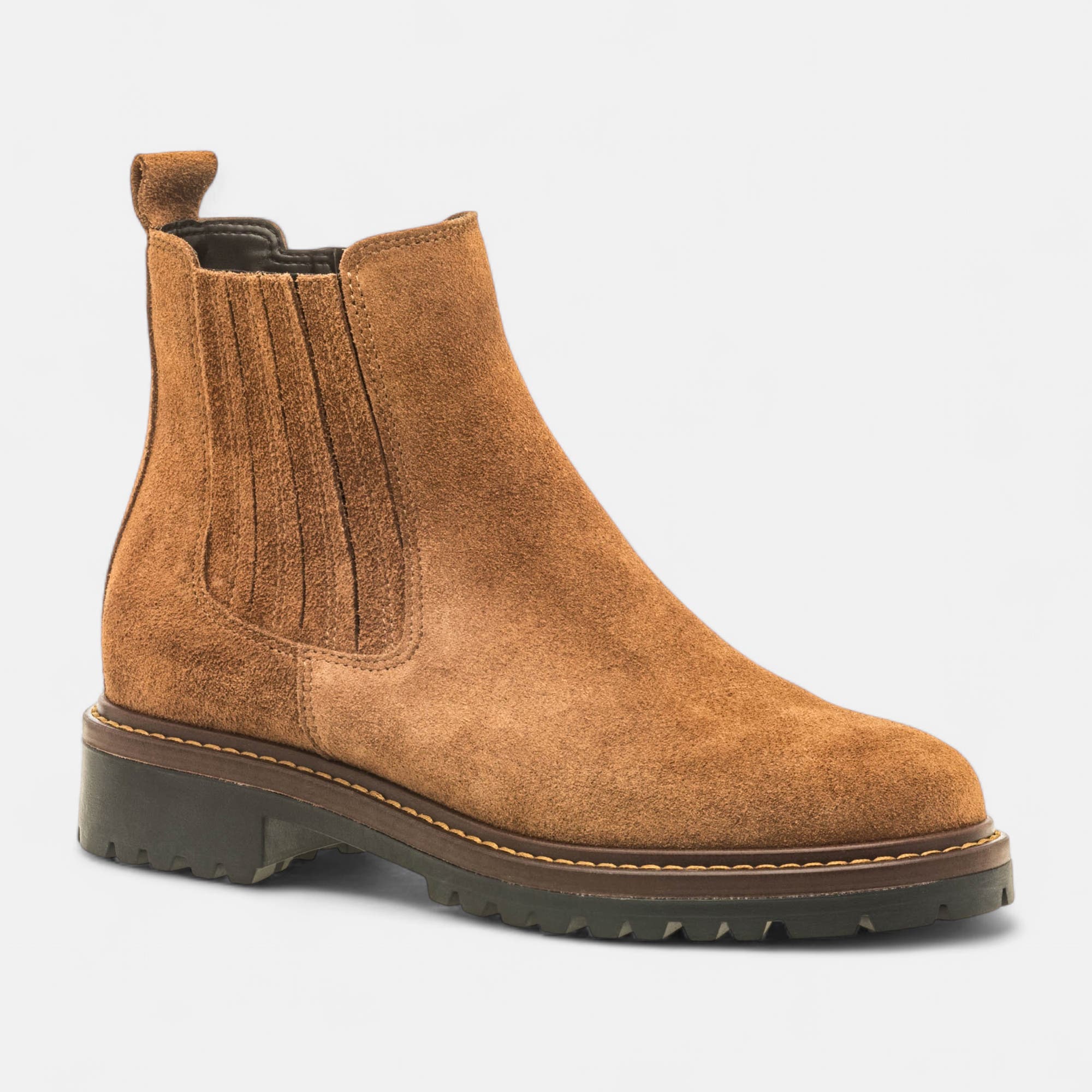 Boots chelsea Femme en cuir cognac