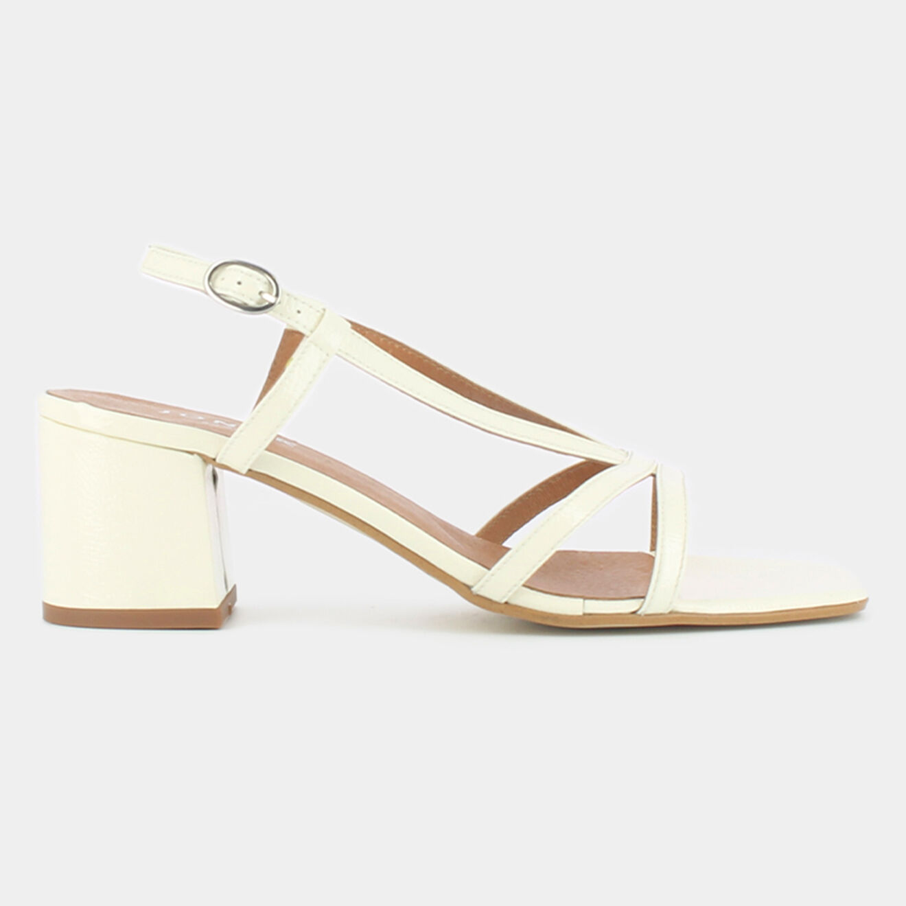 Jonak Sandales en Cuir verni Vidi écrues - Talon 5.5 cm