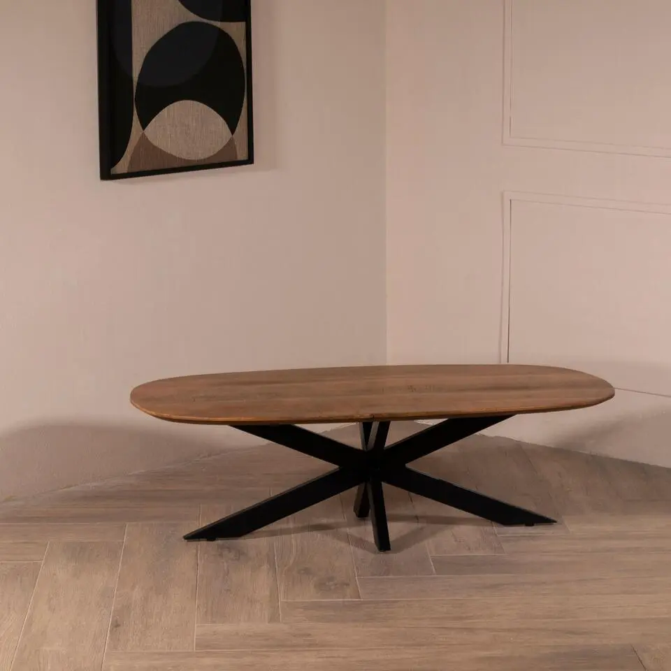 Salontafel Bruin - 130x70x40cm - Mangohout - Tafel Omar