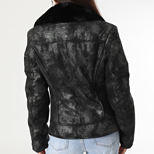 Veste Bomber Col Fourrure W3BL31 Noir