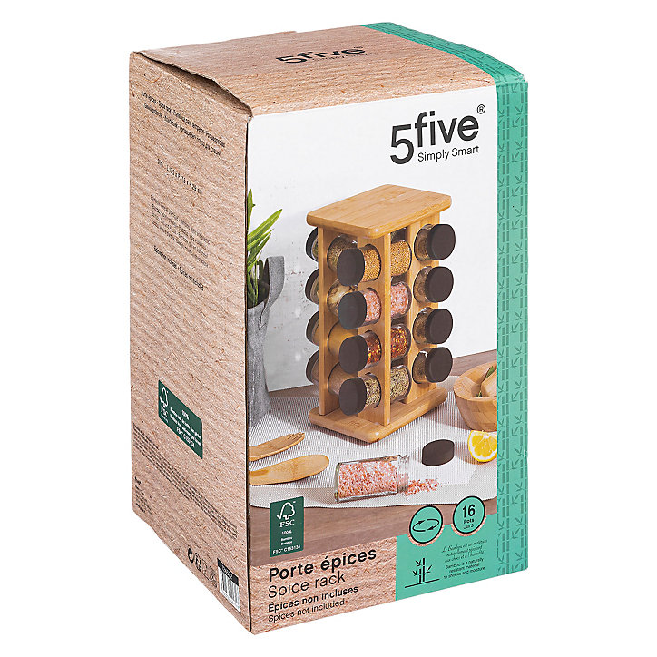 Support rotatif avec 16 pots à épice 5Five bambou