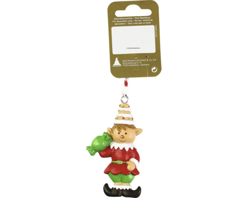 Kerstdecoratie hanger elf rood
