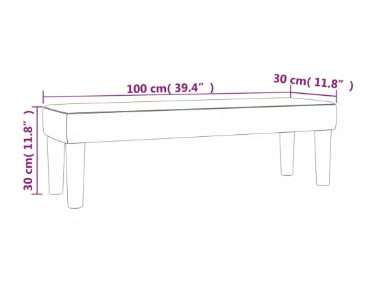 Banc Vert foncé 100x30x30 cm Velours