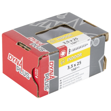 Dynaplus Schroef universeel platkop verzinkt TX-15 3.5x25 150 stuks