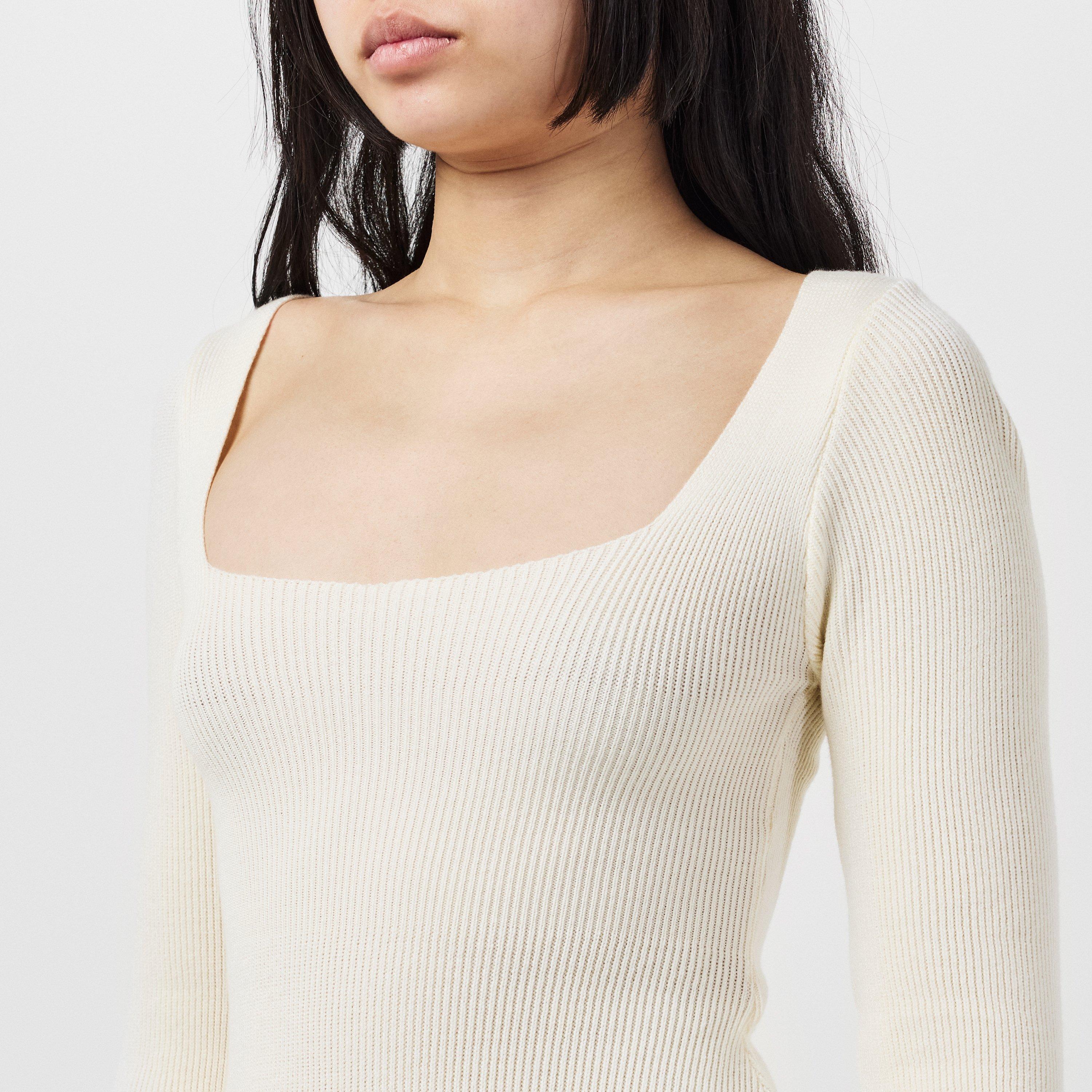 Missy Empire ME Knit Square Neck Midi Dress Womens