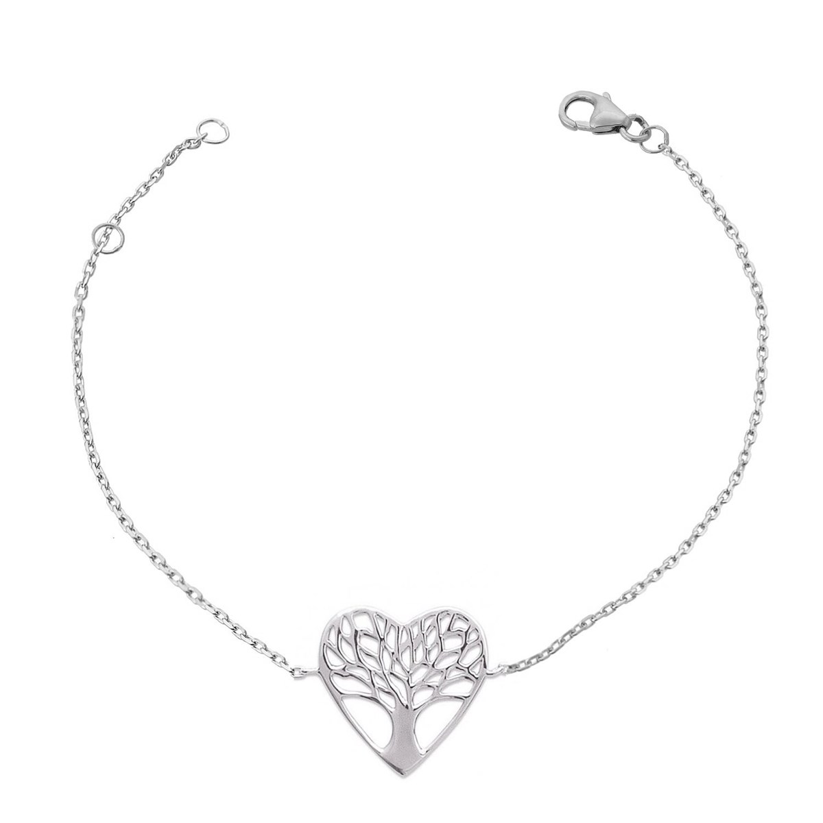 Bracelet coeur arbre de vie Argent 925 Rhodié