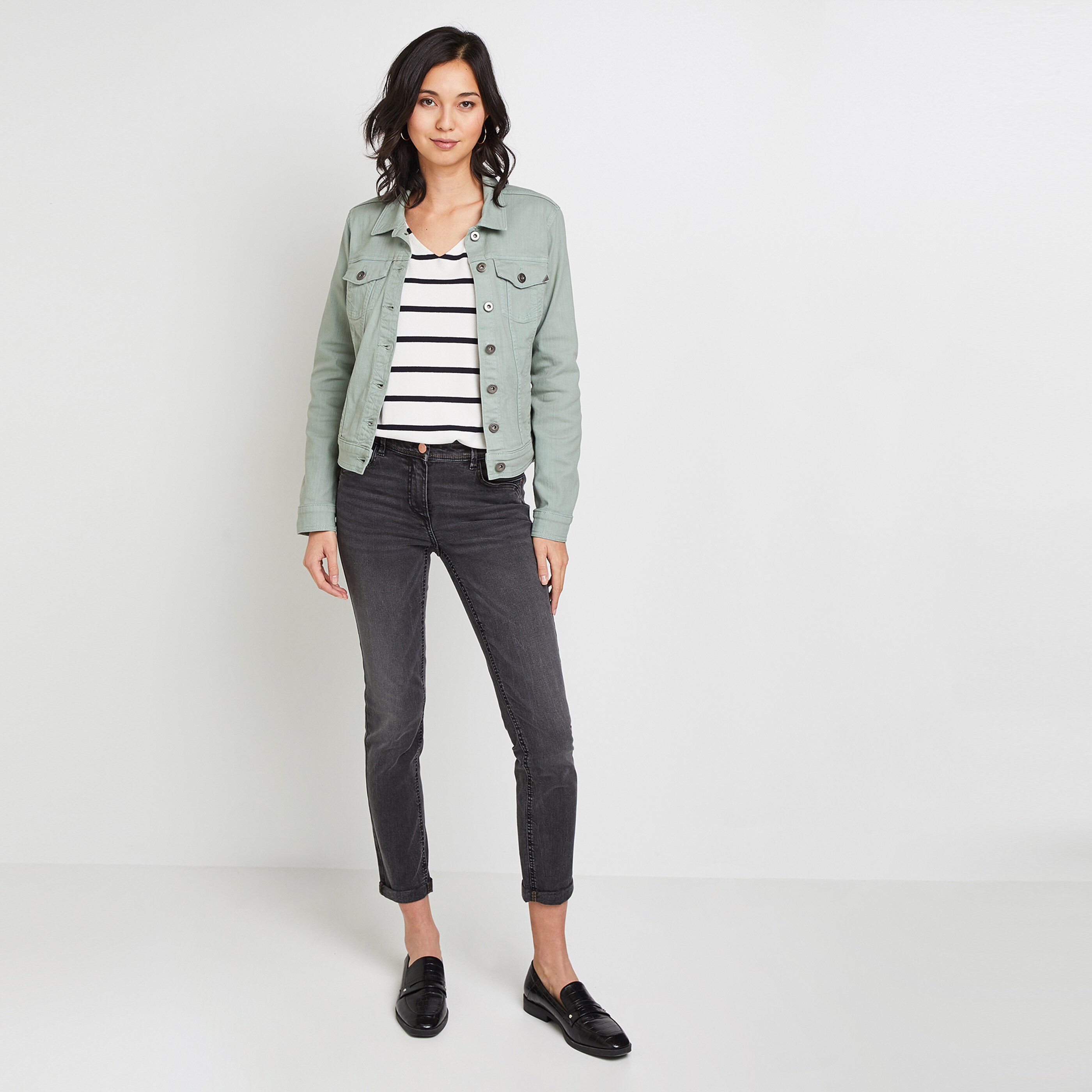 Veste en jean femme - KAKI