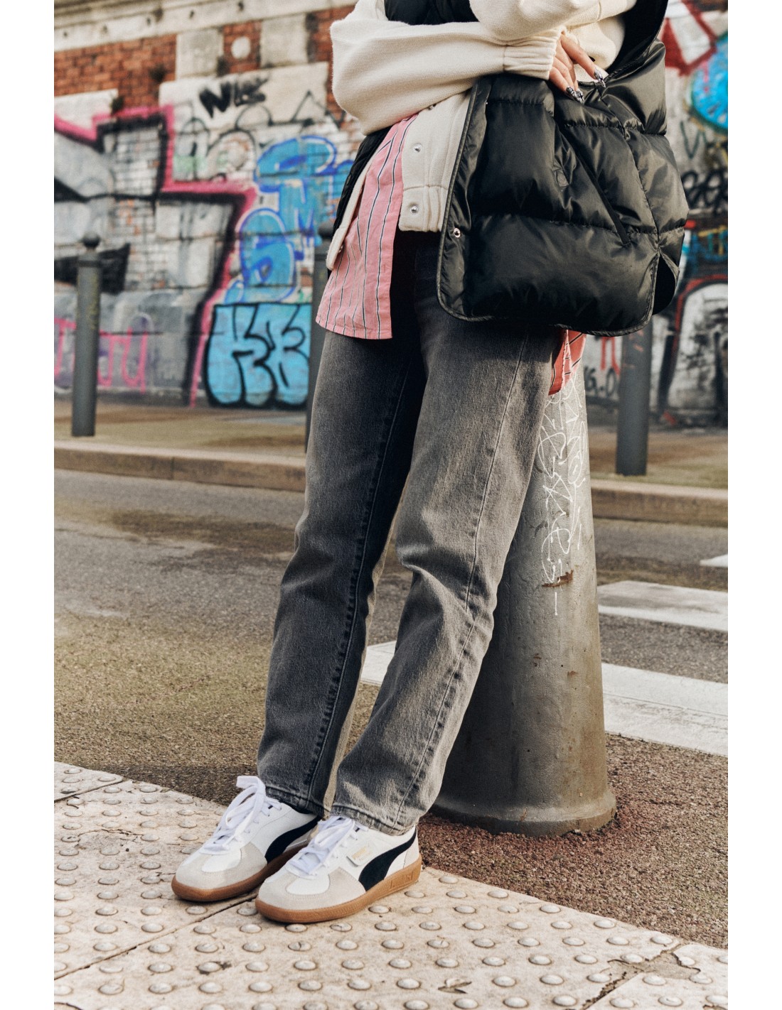 puma Sneakers Mixte Palermo LTH Blanc/Noir Cuir