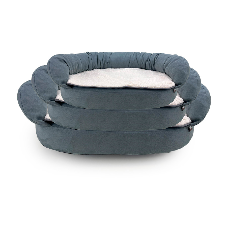 Sofá ortopédico viscoelástico para cães Leeby Grey